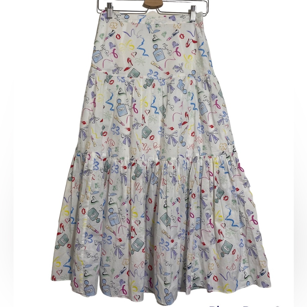 Maje White Jupona Midi Length Skirt